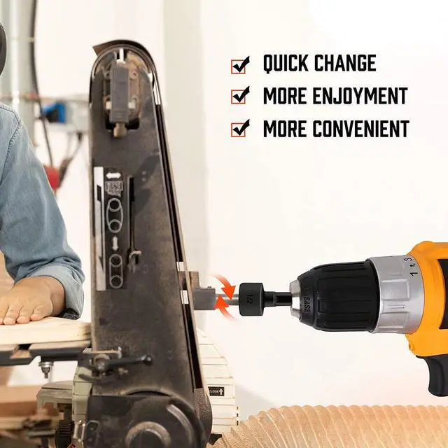 Alt view image 3 of 7 - 22-Piece Power Nut Driver Set for Impact Drill, SAE and Metric, 1/4 Nut Driver Hex Keys, Hex Head Drill Bit Set