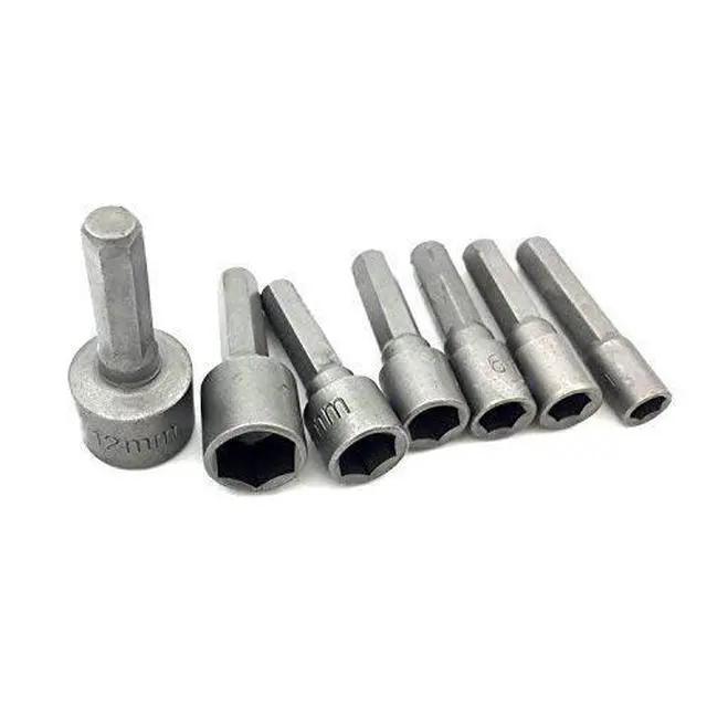 Alt view image 2 of 3 - Power Nuts Driver Drill Bit Tools Set Metric Socket Wrench Screw 1/4'' Driver Hex Keys 14PCS