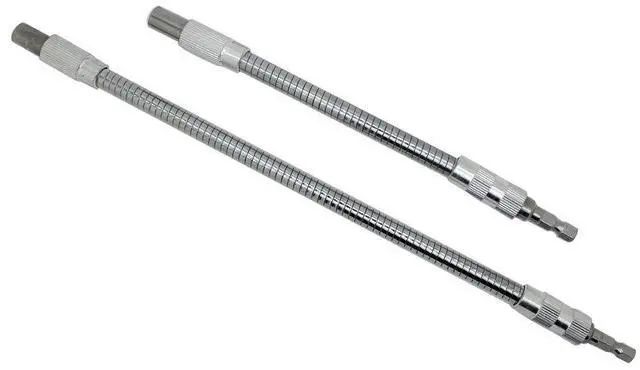 Main image of 2PC Flexible Drill Bit Extension for Tight Spaces 360° Access | Quick Change 1/4" Hex Magnetic Bit Holder Flex Shaft Extension for Impact Driver for hand ratchets, screwdrivers and drills