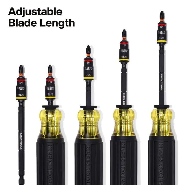 Alt view image 5 of 7 - Screwdriver, 14-in-1 Adjustable Screwdriver with Flip Socket, HVAC Nut Drivers and Bits, Impact Rated