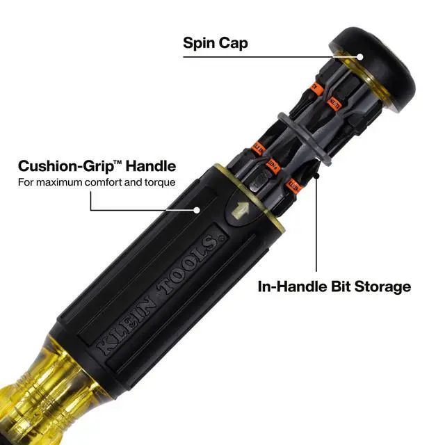 Alt view image 6 of 7 - Screwdriver, 14-in-1 Adjustable Screwdriver with Flip Socket, HVAC Nut Drivers and Bits, Impact Rated