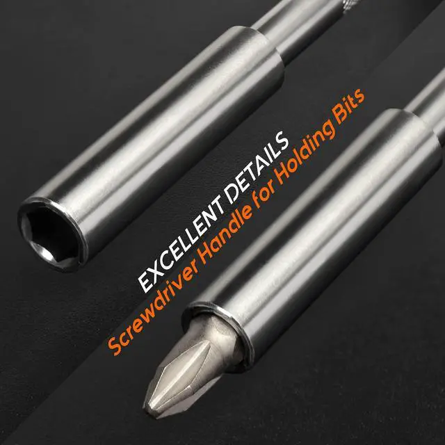 Alt view image 4 of 6 - 1/4 Inch Magnetic Bit Driver, Screwdriver Handle for Holding Bits and Screws with Non-slip Material and Strong Magnet Tip, 190mm