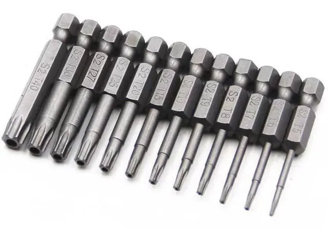 Alt view image 2 of 6 - 12-Piece Security Bits Screwdriver Set Star Driver Bit (50mm)