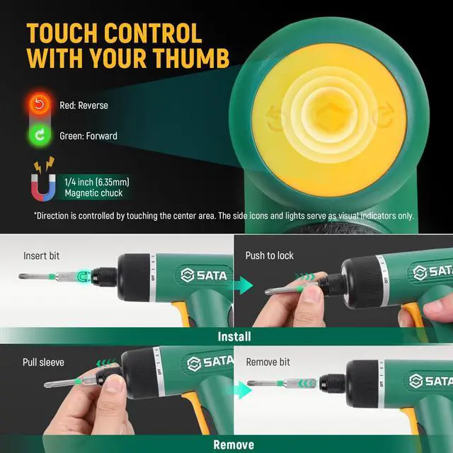 Alt view image 3 of 6 - 32-Piece Electric Screwdriver Set, 3.7V Cordless Screwdriver with 1/4" Hex Chuck, 2000mAh USB-C Rechargeable Battery, Up to 5N·m Torque for Furniture Assembly, Home Repair & Garage Projects