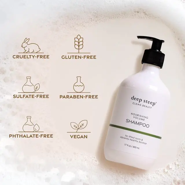 Alt view image 6 of 7 - Nourishing Volume Shampoo, 17 oz Gentle Cleanser with Aloe, Lavender, Kelp, Rice Protein & Glycerin Sulfate-Free, Vegan, Clean Beauty Hair Care, Soft & Full Hair