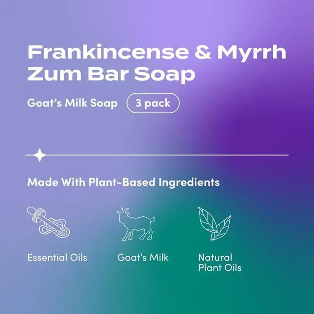 Alt view image 2 of 7 - Goat's Milk Soap Bar - Frankincense & Myrrh, 3 oz (3 Pack) | Turns your shower into an aromatic ritual with nourishing goat's milk and essential oils