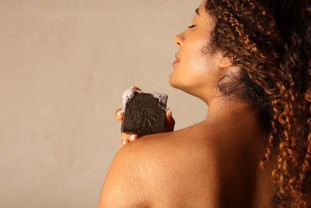 Alt view image 5 of 7 - African Black Soap Bar, Patchouli, Lavender & Orange (Balance) Exfoliating Bar Soap for Dry, Combination, Sensitive, Acne-Prone Skin, 4 Oz