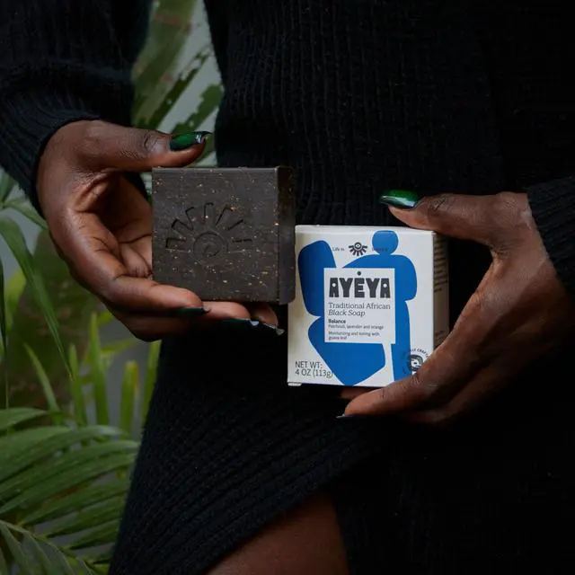 Alt view image 2 of 7 - African Black Soap Bar, Patchouli, Lavender & Orange (Balance) Exfoliating Bar Soap for Dry, Combination, Sensitive, Acne-Prone Skin, 4 Oz