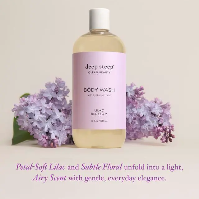 Alt view image 4 of 7 - Lilac Blossom Body Wash, Hydrating Shower Gel with Hyaluronic Acid & Shea Butter for Sensitive Skin, Bodywash for Women & Men, 17 Fl Oz, 1-Pack