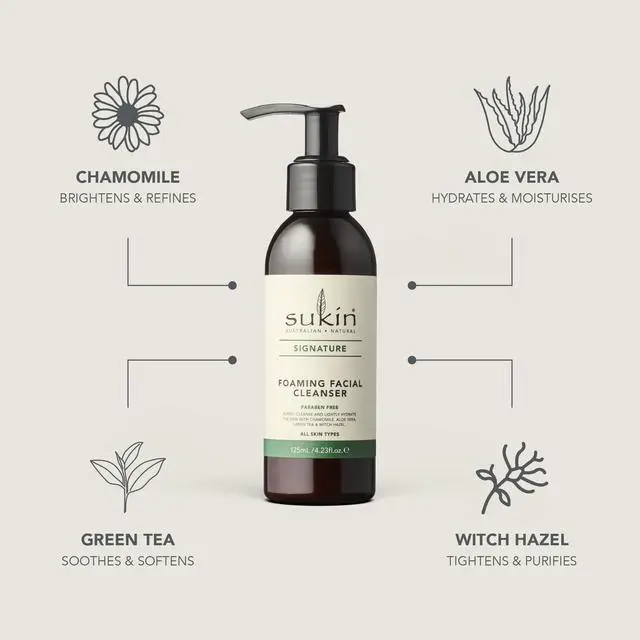 Alt view image 5 of 7 - Signature Facial Cleanser, Foaming Face Wash with Calming Chamomile, Aloe Vera, Green Tea & Witch Hazel, 4.23 Oz