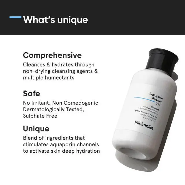 Alt view image 3 of 7 - Aquaporin Booster 5% Face Wash with Hyaluronic Acid for Dry Skin | Cleanse & Hydrate | For Women & Men | 3.4 Fl Oz / 100 ml