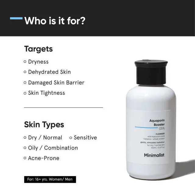 Alt view image 4 of 7 - Aquaporin Booster 5% Face Wash with Hyaluronic Acid for Dry Skin | Cleanse & Hydrate | For Women & Men | 3.4 Fl Oz / 100 ml
