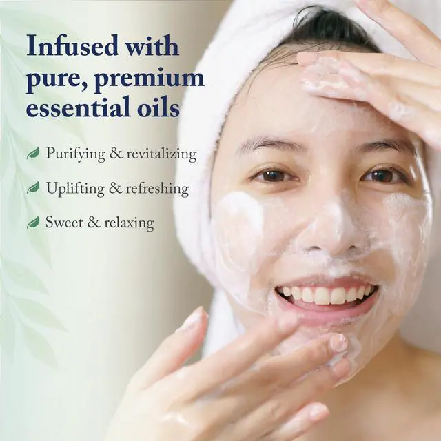 Alt view image 4 of 7 - Facial Cleanser, Herbal Cream Moisturizing Face Wash with Plant Oils, Essential Oils & Botanical Extracts + Cotton Round