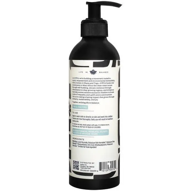 Alt view image 2 of 2 - Liquid African Black Soap Gratitude | Fragrance-Free Cleanser for Sensitive Skin | Gentle Vegan Face & Body Wash | Non-Toxic African Soap with Shea | Handmade in Ghana | 12 Fl Oz, variation