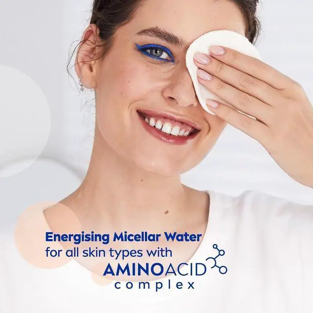 Alt view image 5 of 5 - Energizing Micellar Water Facial Cleanser with Vitamin C and Amino Acid Complex, Gentle Makeup Removal and Daily Face Cleansing Liquid for Face Eyes and Lips, Fragrance Free, 400 ml / 13.5 fl oz