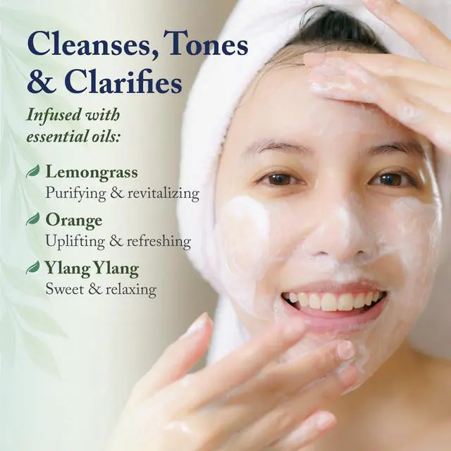 Alt view image 4 of 7 - Facial Cleanser Exfoliating Face Wash with Botanicals & Essential Oils, Benefits Normal to Oily Skin, Vegan-Friendly & Cruelty-Free, 8.5 Fl Oz