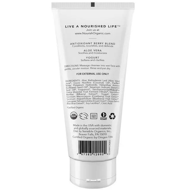 Alt view image 2 of 6 - Face Cleanser, Age Defense Bilberry & Arctic Berries Anti-Aging Face Wash with Aloe Vera + Washable Cotton Round