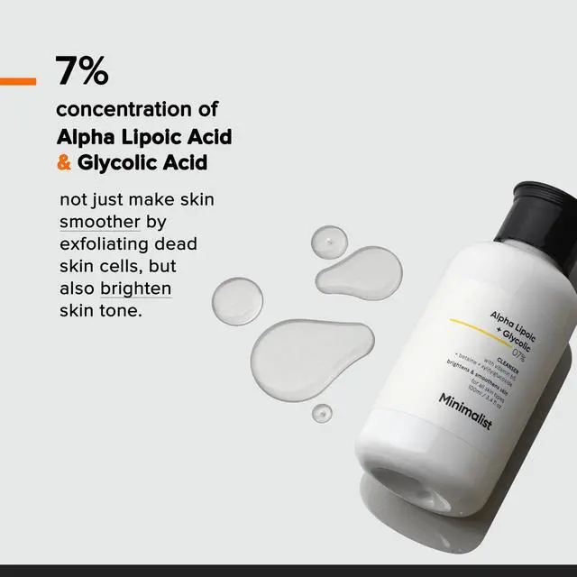 Alt view image 5 of 7 - Alpha Lipoic + Glycolic 7% Face Wash for Brightening | Cleanser for Exfoliation, Glow & Even Tone | With Vitamin B5 For Hydration | for Men & Women | 3.4 Fl Oz / 100 ml