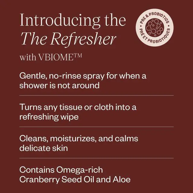 Alt view image 3 of 7 - Refresher, Fragrance-Free Spray Vulva Cleanser, 100 mL | Gentle, No-Rinse Plant-Based Refresher Spray to Lock in Moisture and Support a Healthier Vulvar Microbiome