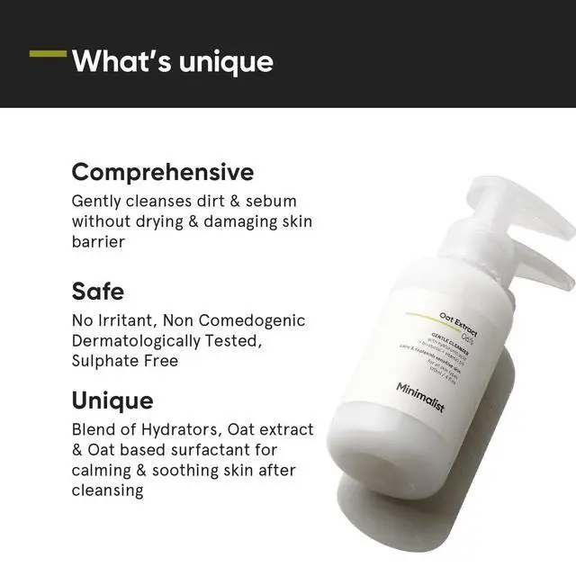 Alt view image 3 of 5 - 6% Oat Extract Gentle Cleanser with Hyaluronic Acid for Sensitive, Dry & Dehydrated Skin | Provides Hydration & Barrier Repair | For Women & Men | 4 Fl Oz / 120 ml