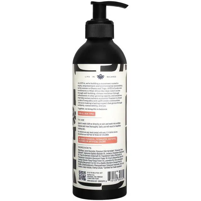 Alt view image 2 of 2 - Liquid African Black Soap Honor | Cedarwood, Patchouli & Moringa | Firming Face & Body Wash for Mature, Textured & Aging Skin | Anti-Aging Vegan Cleanser with Shea | Made in Ghana | 12 Fl Oz