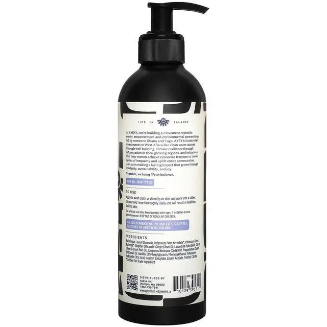 Alt view image 2 of 2 - Liquid African Black Soap Peace | Lavender, Ginger & Patchouli for Calming | Soothing Vegan Face & Body Wash | Natural African Soap with Shea | Handmade in Ghana | 12 Fl Oz
