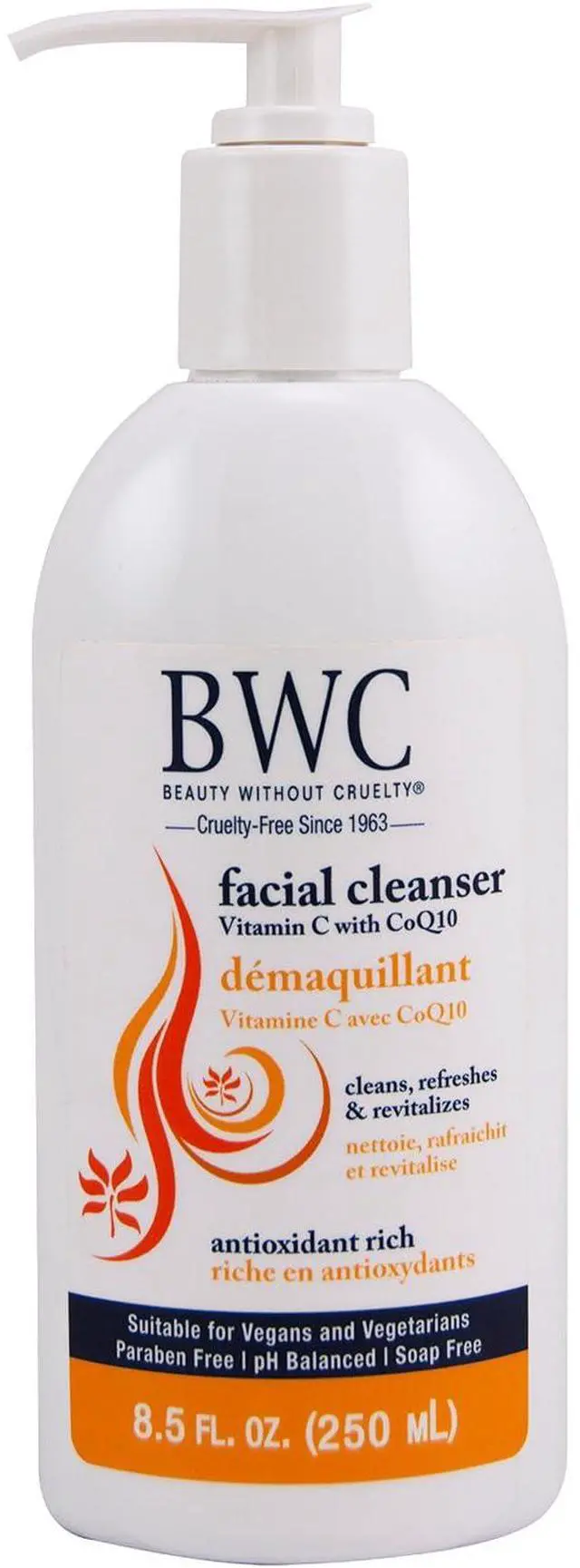 Main image of Vitamin C Facial Cleanser with CoQ10 Foaming Face Wash Infused with Essential Oils & Botanical Extracts + Cotton Round