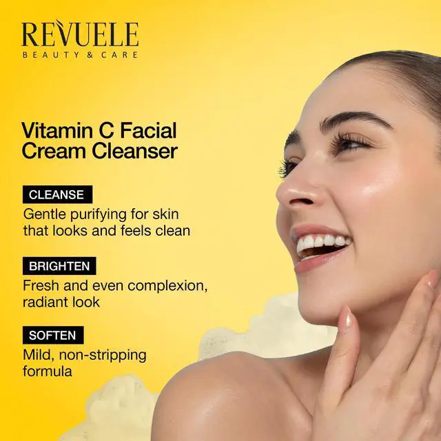 Alt view image 3 of 7 - Vitamin C Facial Cream Cleanser Gentle Daily Face Wash for Brightening & Hydration 5.07 fl.oz, Vegan & Cruelty-Free