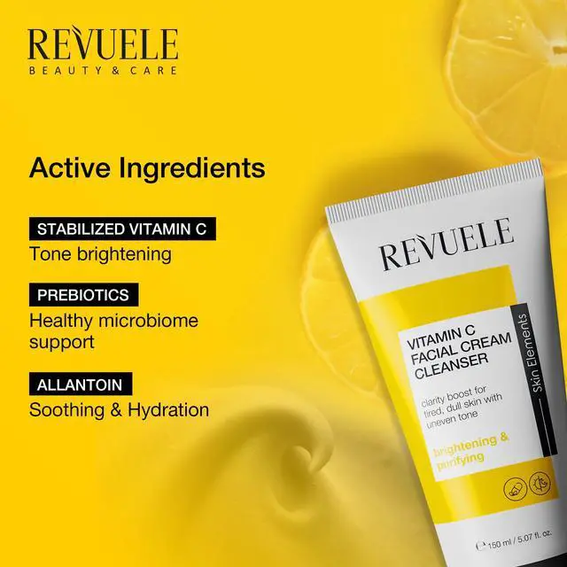 Alt view image 4 of 7 - Vitamin C Facial Cream Cleanser Gentle Daily Face Wash for Brightening & Hydration 5.07 fl.oz, Vegan & Cruelty-Free