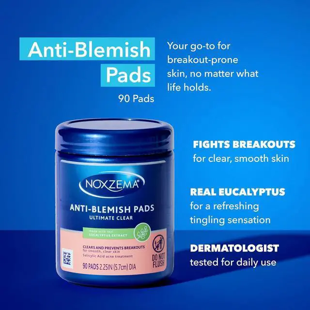 Alt view image 6 of 7 - Travel-Friendly Face Cleanser + Ultimate Clear Anti-Blemish Pads | Travel-Size Cream Cleanser + 90 Pads with 2% Salicylic Acid, Eucalyptus Tingle, Dermatologist-Tested