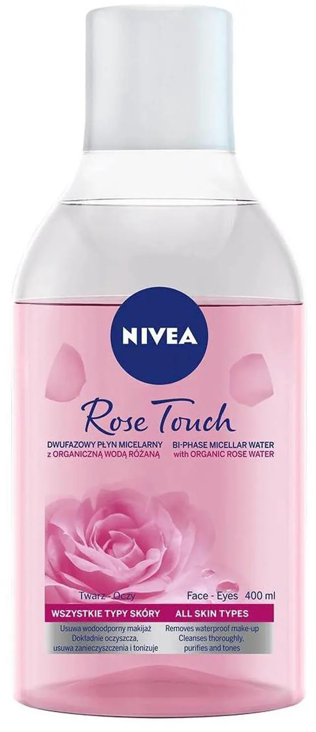 Main image of Rose Touch Dual-Phase Micellar Cleansing Water 400 ml Refreshing Facial Cleanser and Makeup Removal Solution with Rose Water for Everyday Skin Care