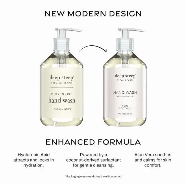 Alt view image 2 of 7 - Liquid Hand Wash, Pure Coconut, 17.6 oz Moisturizing Cleanser with Olive Oil, Aloe Vera, Glycerin & Hyaluronic Acid Vegan, Clean Beauty, Soft & Nourished Hands
