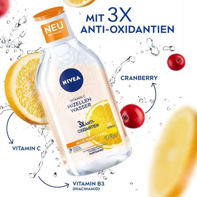 Alt view image 2 of 6 - Energizing Micellar Water Facial Cleanser with Vitamin C and Amino Acid Complex, Gentle Makeup Removing and Daily Face Cleansing Liquid for Face Eyes and Lips, Fragrance Free, 13.53 fl oz Bottle