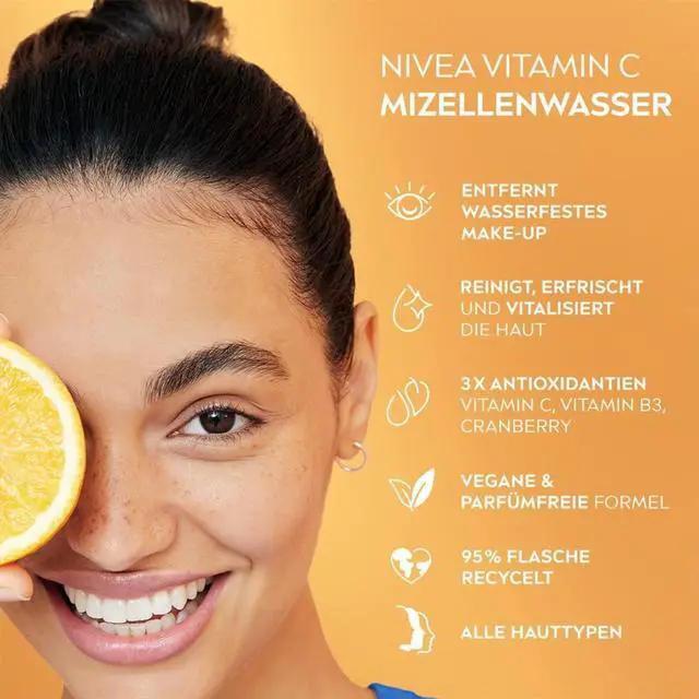 Alt view image 3 of 6 - Energizing Micellar Water Facial Cleanser with Vitamin C and Amino Acid Complex, Gentle Makeup Removing and Daily Face Cleansing Liquid for Face Eyes and Lips, Fragrance Free, 13.53 fl oz Bottle