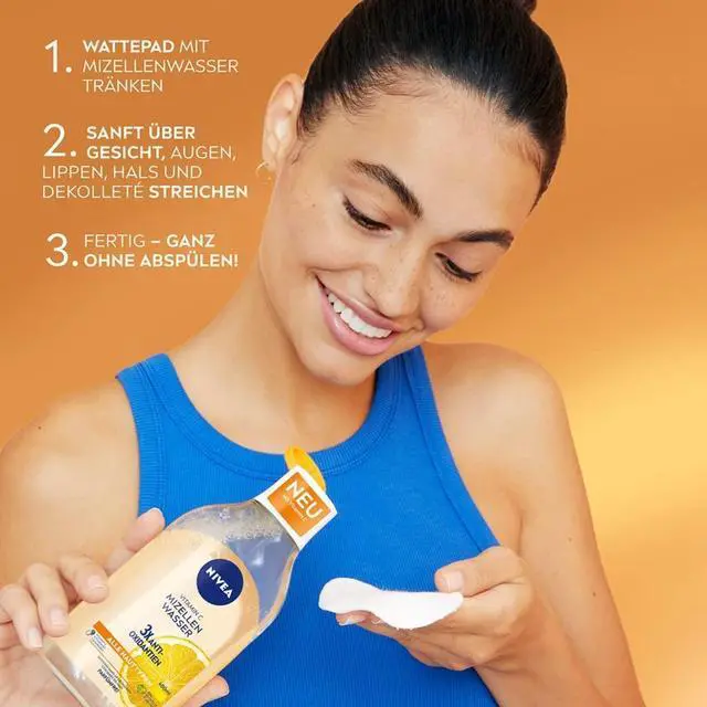 Alt view image 5 of 6 - Energizing Micellar Water Facial Cleanser with Vitamin C and Amino Acid Complex, Gentle Makeup Removing and Daily Face Cleansing Liquid for Face Eyes and Lips, Fragrance Free, 13.53 fl oz Bottle