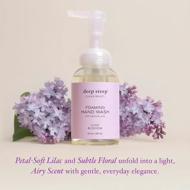 Alt view image 4 of 7 - Foaming Hand Wash, Lilac Blossom, 8 oz Gentle Cleanser with Aloe, Argan Oil, Shea Butter & Hyaluronic Acid Vegan, Clean Beauty, Soft & Hydrated Hands