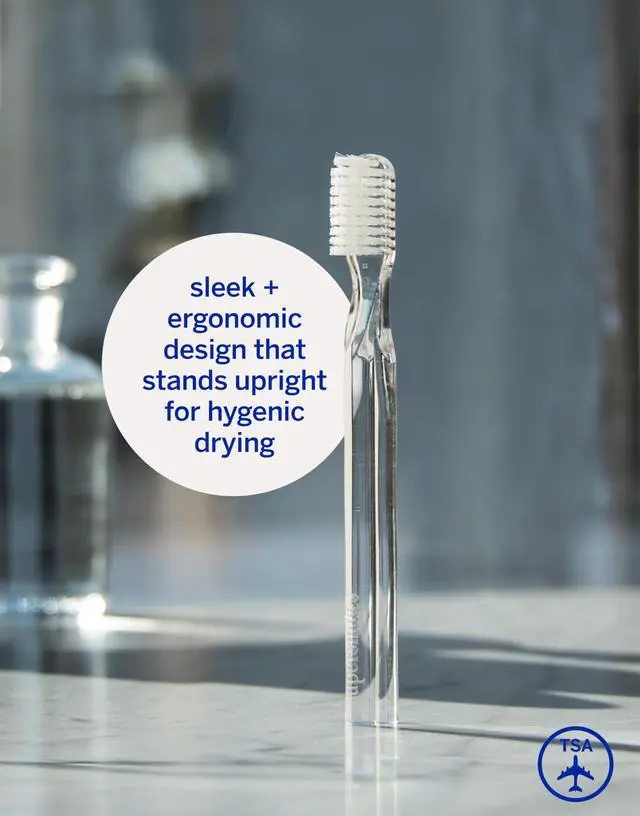 Alt view image 3 of 7 - New Generation 45° Toothbrush, Clear, Soft Dupont® Bristles | Patented 45° Angled Manual Brush, Cleans Below Gumline, Ergonomic Handle, Veneer Safe, Replace Every 3 Months