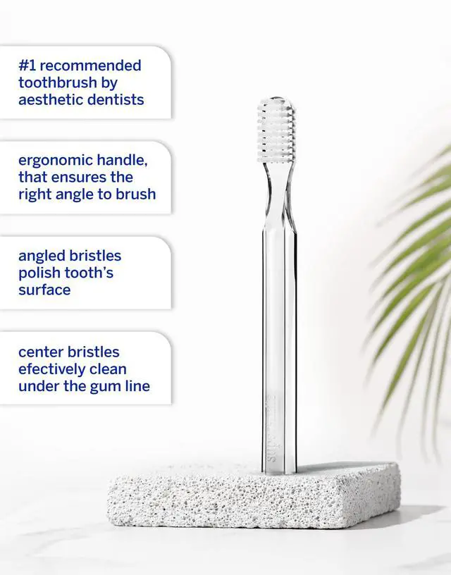 Alt view image 6 of 7 - New Generation 45° Toothbrush, Clear, Soft Dupont® Bristles | Patented 45° Angled Manual Brush, Cleans Below Gumline, Ergonomic Handle, Veneer Safe, Replace Every 3 Months