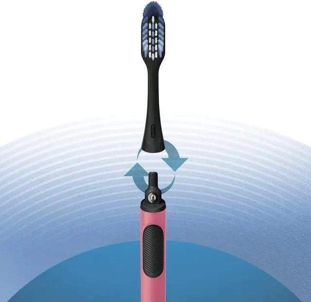 Alt view image 2 of 2 - Clic Manual Toothbrush, Coral, with Replaceable Brush Head - 1 Count