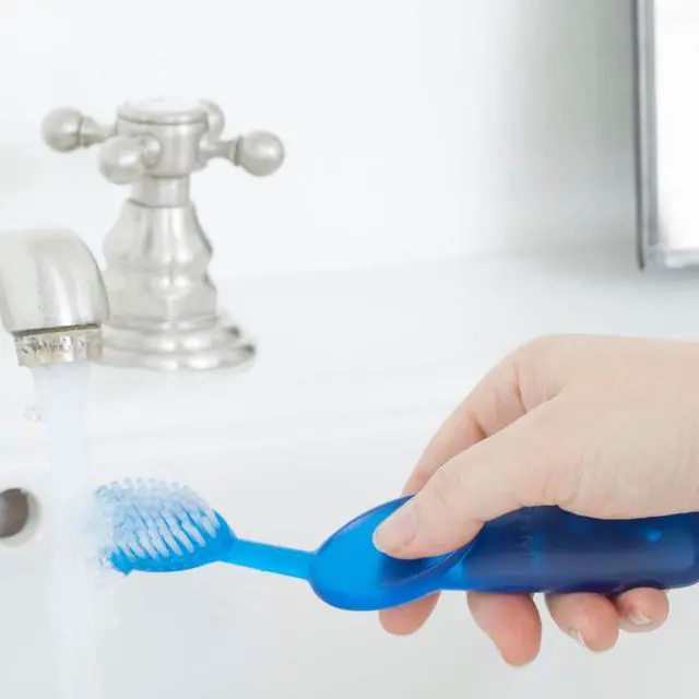 Alt view image 3 of 7 - Toothbrush Original Big Brush, BPA Free and ADA Accepted, Right Hand, Blue Brush and Blue Case