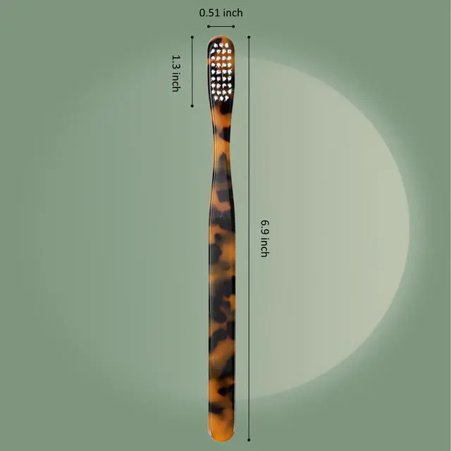 Alt view image 6 of 7 - Plant-Based Cellulose Acetate Toothbrushes - 8 Pack - Tortoise | Eco-friendly cellulose acetate toothbrushes with classic tortoiseshell colorway, soft nylon bristles, 8 count family pack