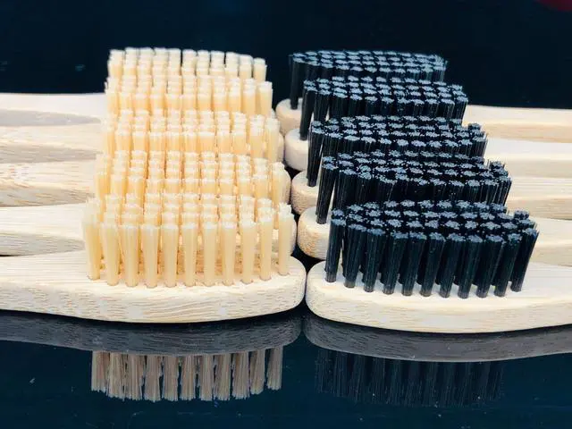 Alt view image 4 of 7 - Bamboo Toothbrush Medium Bristle, 10Pcs Biodegradable Bulk Wooden Toothbrushes