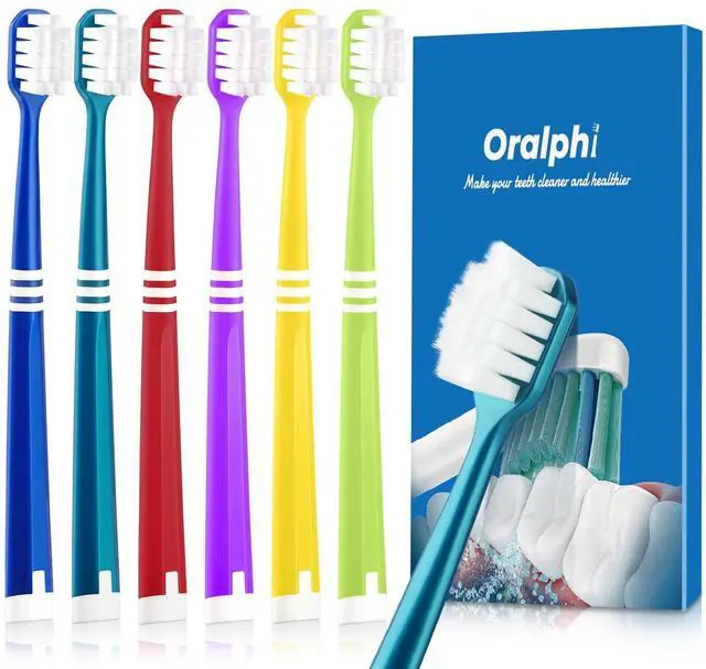 Main image of Extra Soft Toothbrush for Sensitive Gums, Wide Head Soft Bristle Toothbrush with 10000 Flossing Micro Nano Bristles for Adults, Pregnant Women, Elderly, Braces(6 Colors Set)