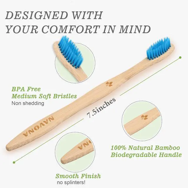 Alt view image 3 of 7 - 30 PCS Bamboo Toothbrushes, Individually Wrapped Wooden Toothbrushes Bulk | BPA Free Soft Bristles Toothbrush for Adults, Box of Two Reusable Nature Toothbrush