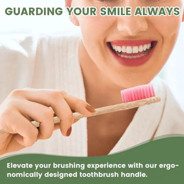 Alt view image 6 of 7 - 30 PCS Bamboo Toothbrushes, Individually Wrapped Wooden Toothbrushes Bulk | BPA Free Soft Bristles Toothbrush for Adults, Box of Two Reusable Nature Toothbrush