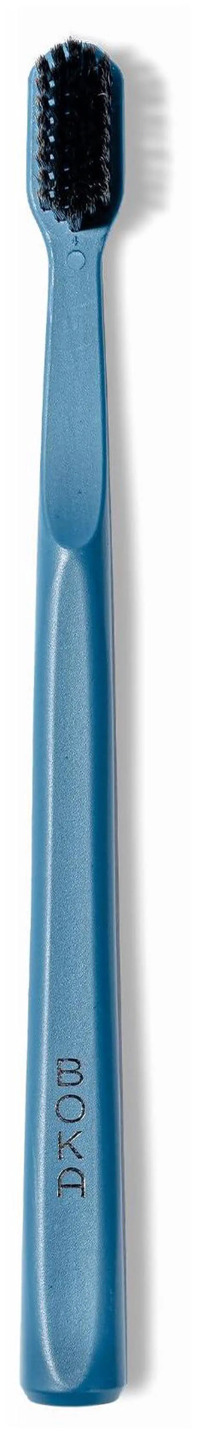 Main image of Classic Soft Bristle Manual Toothbrush - Activated Charcoal | Tapered Bristles for Sensitive Gums - BPA-Free Adult and Kids Care - Travel Cap Included - Bioplastic Handle - Blue, 1Pk