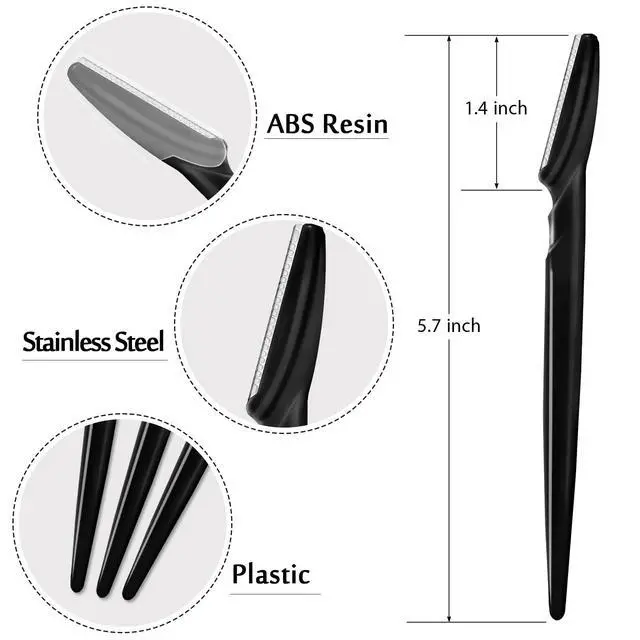 Alt view image 7 of 7 - 21 Pcs Eyebrow Razors, Face Razors Multipurpose | Exfoliating Dermaplaning Tools, Eyebrow Trimmers Shaver with Protective Cover for Women Men Body Use, Black