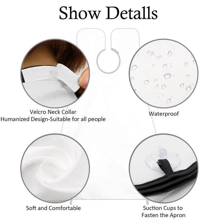 Alt view image 3 of 7 - Beard Bib Apron for Men - Beard Trimming Catcher for Shaving with 5Pcs Eyebrow Facial Razors & 3 Suction Cups Waterproof Non-Stick Hair Catcher Grooming Cloth Gifts for Men Him Boyfriend