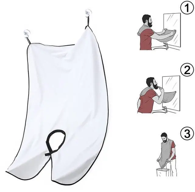 Alt view image 7 of 7 - Beard Bib Apron for Men - Beard Trimming Catcher for Shaving with 5Pcs Eyebrow Facial Razors & 3 Suction Cups Waterproof Non-Stick Hair Catcher Grooming Cloth Gifts for Men Him Boyfriend