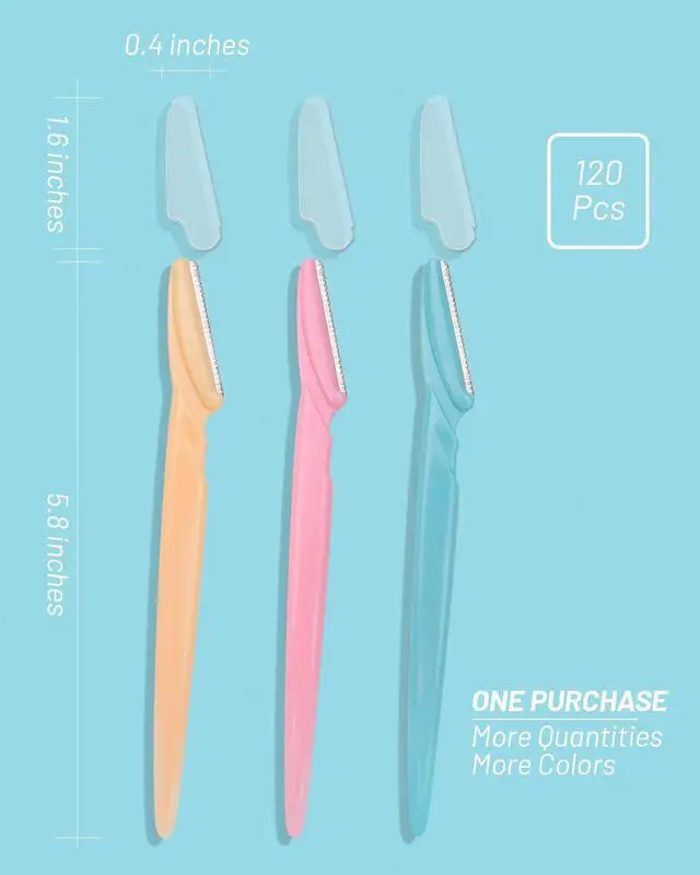 Alt view image 3 of 6 - Razor, Face Razors for Women and Men, Multipurpose Eyebrow Razor, Dermaplaning Tool for Face by , Multi-Color (12 Pcs)
